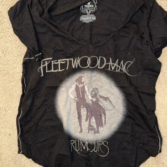 Free People Black Fleetwood Mac Graphic Tee - Picture 1 of 2